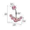 Stainless Steel Zircon Navel Ring Navel Nail Inner Tooth Curved Rod Puncture Navel Jewelry