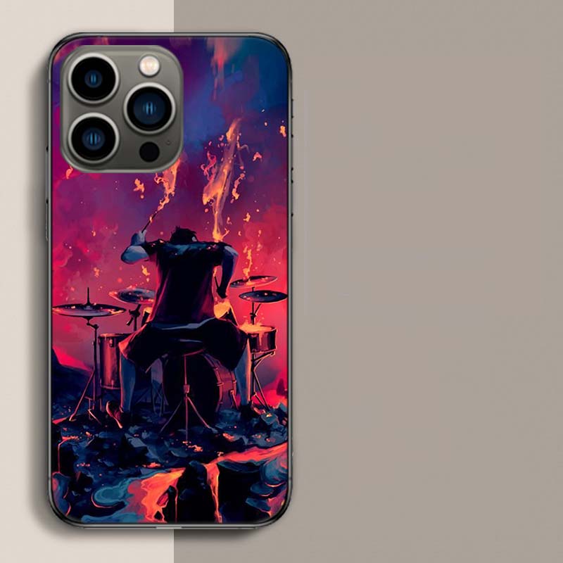 Musical Instrument Drum rock Phone Case For Apple Iphone 16E 16 17 Pro Max Air 15 Pro 14 Plus 12 13 Mini Cover Cute Fund