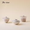 Weiße Gaiwan Ru Ofendeckel Schale Jingdezhen Keramikschale Gaiwan Tasse Teewerkzeug Kung Fu Chinesisches Dawan Matcha Set Porzellan Wan