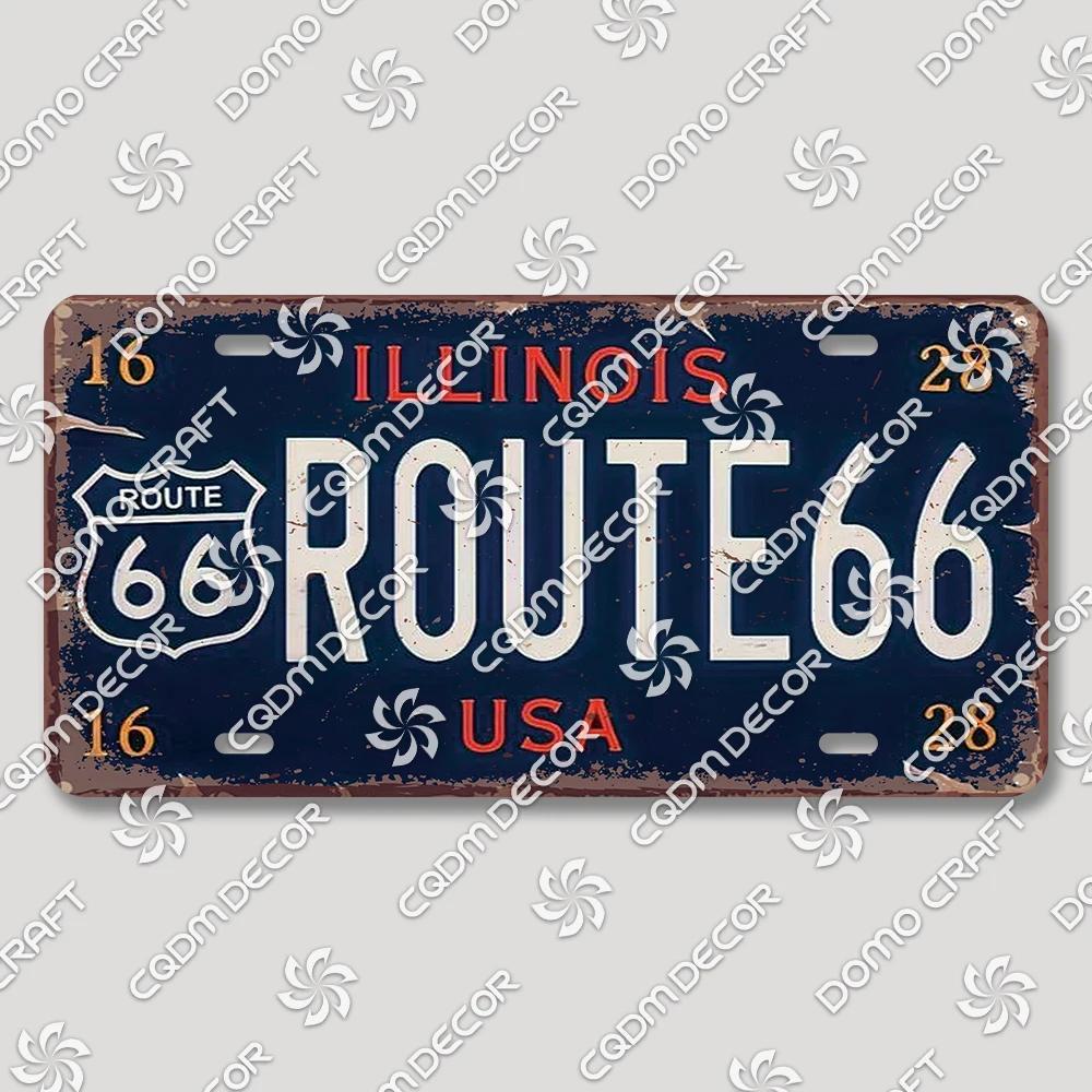 Vintage US Route  Tin Sign Metal Wall Art Decor  Retro Car Poster Plaque for Garage Motel Bar Club Gas Station  Perfect Home Dec