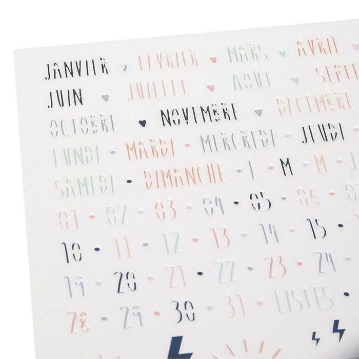 Pochoir de décoration d'agenda 15 x 21 cm - Calendrier