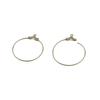 40Pcs Round Beading Hoop Earring Hook Connectors DIY Findings Silver+Golden