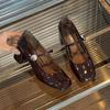 Fashion 2025 New Mary Jane Women's Pumps Square Toe Chunky Heels Versatile Shallow Fashion Shoes for Daily & Party Stylish High Heels