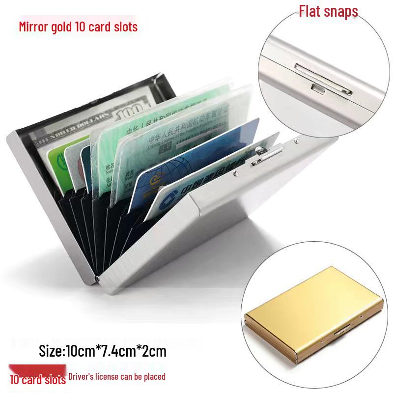 Portable Anti-Theft RFID Blocking Stainless Steel Card Holder for Men & Women