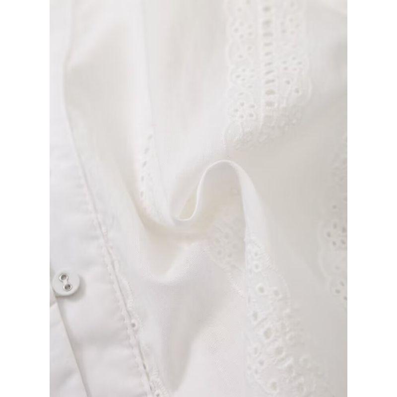 Kaslead New Arrival Women's Clothing Fashion Style Fashion All-Match Cut Out Embroider Long Sleeves Tops 8741045