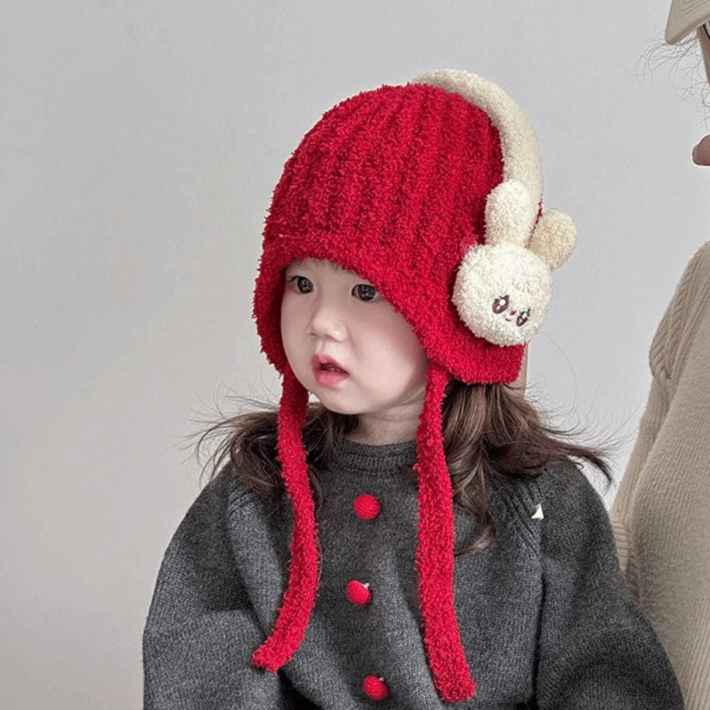 Cartoon Children's Plush Knitted Hat Animal Pattern Kids Ear Protection Hat  Photography Props