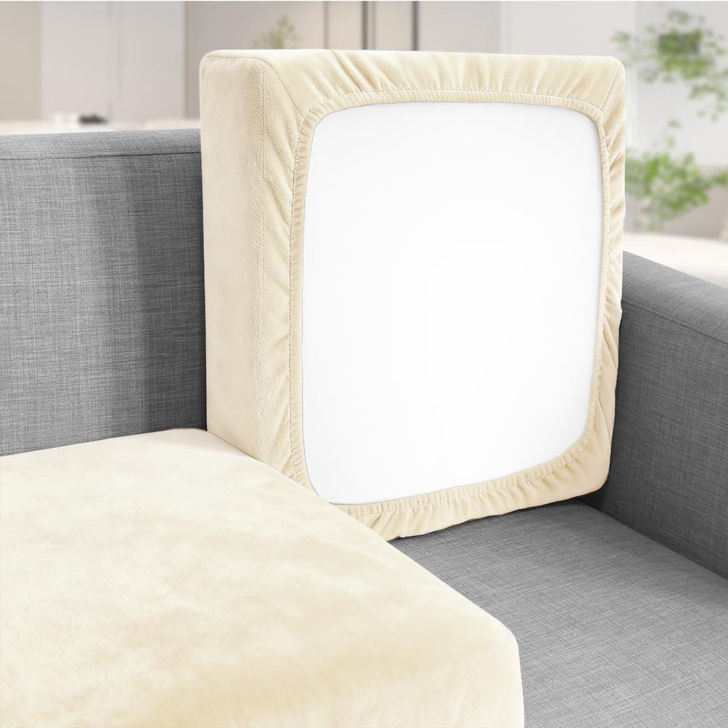 Velvet Sofa Cushion Covers for Living Room Plush Sofa Seat Cover Soft Stretch Sofas Couch Slipcover Furniture Protector