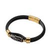 Pulsera de Cuero con Cuenta Dzi Tibetana de Nueve Ojos: Amuleto de la Suerte Estilo Étnico para Parejas