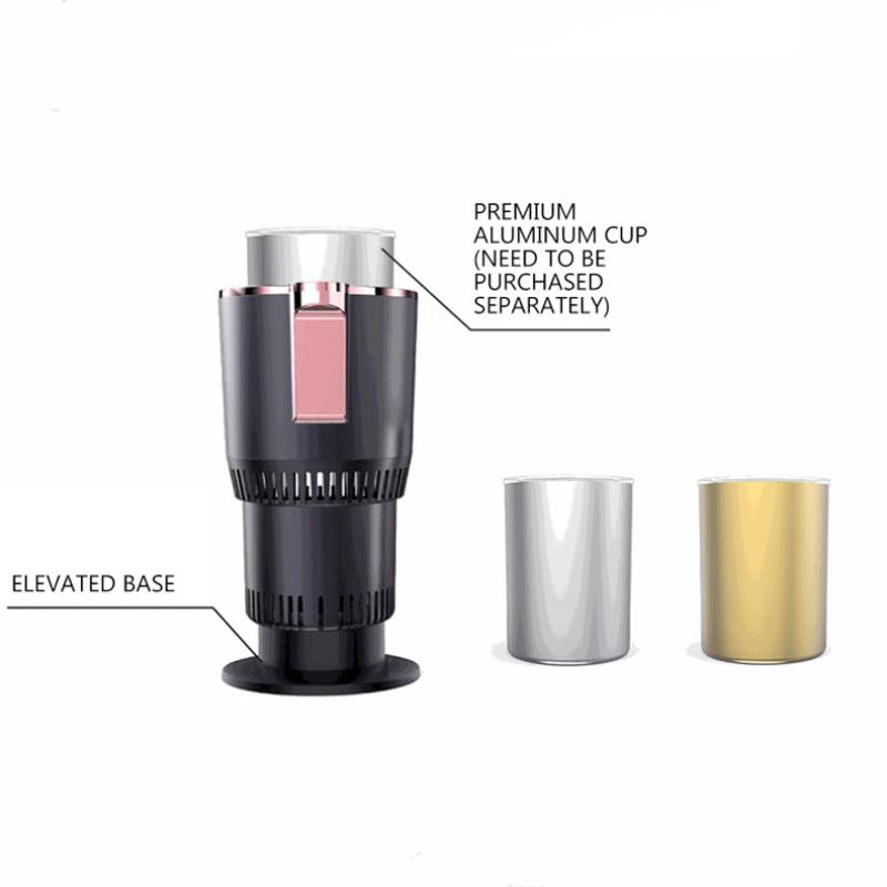 Stainless Steel Portable Car Cooling Cup For Cola Drinks Usb Heating Car Coffee Mug Thermos Cup Electric Beverage Cooler Temperature Display 24V