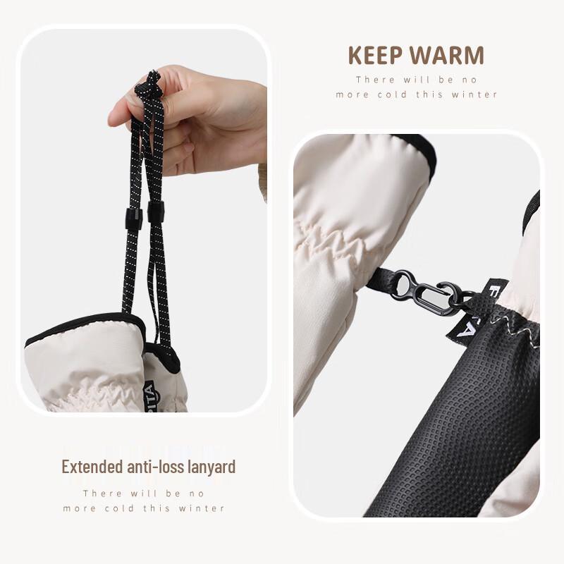 MINISO Women's Fleece-Lined Winter Ski Mittens