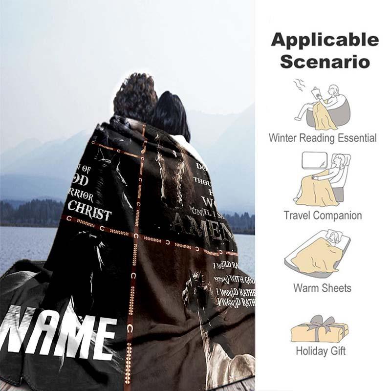 Dark Horse Customize Your Name Blanket Warm Comfortable Soft Blanket For Chair Office Sofa Bed Sofa Office Camping Suitable For Gifting Relatives And
