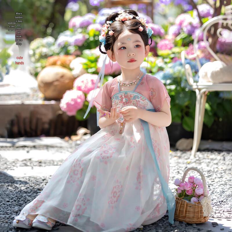 MengHu XiaoXingFu Girls Summer Hanfu Dress 100