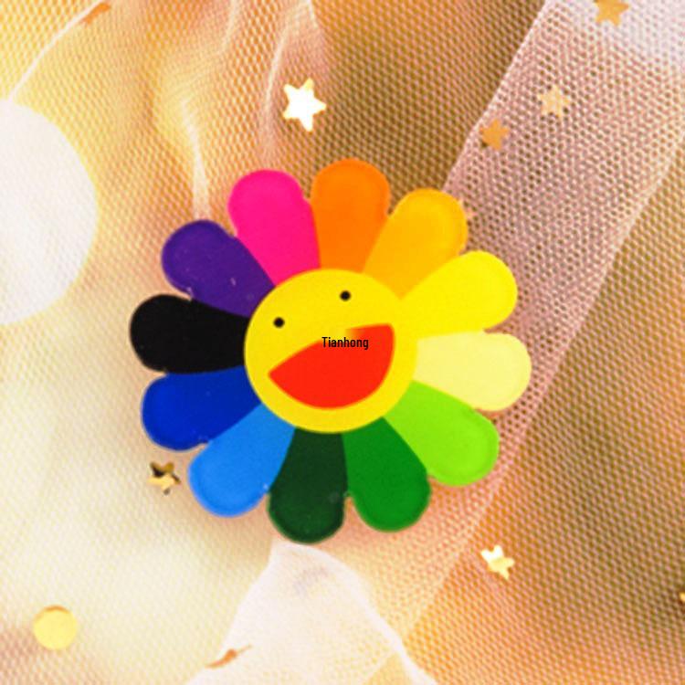 Colorful Cartoon Rainbow Acrylic Brooch Pin for Bags and Clothes