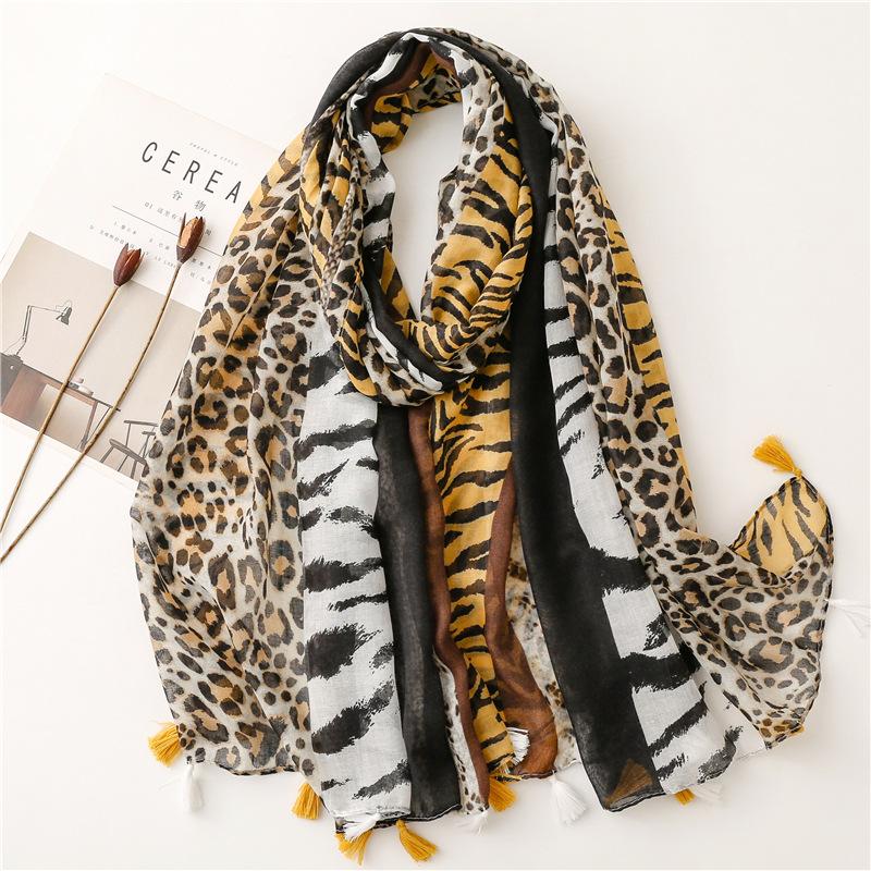 Luxury Fashion Women Viscose Scarf Ink Painting Floral Tassel Hijab Shawls and Wraps Female Foulard Echarpe Muslim Sjaal