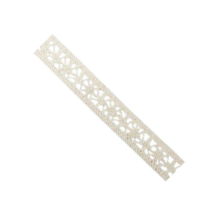 Ruban dentelle en coton écru fleur 1,8 cm x 2 m
