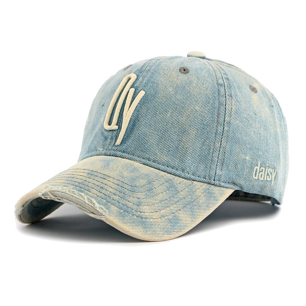 

Denim Baseball Cap Women Men Embroidered Letter Hat світло-синій колір