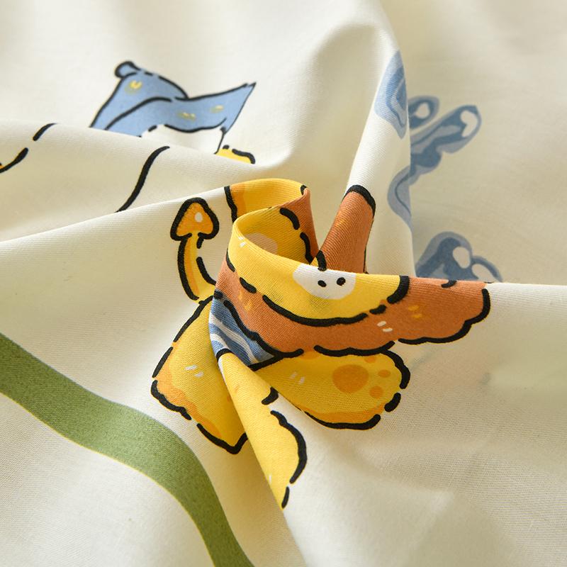 1pc 100% Cotton Flat Bedsheet Cartoon Style Bed Linen Print Bedsheet Skin-friendly Flat Sheets Drap De Lit (No Pillowcase)