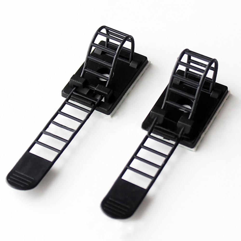 25x Adjustable Adhesive Cable Straps Cord Management Tie Mount Clips 1.0