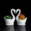 Swan Ceramic Flower Pot Flower Container Vase Pot Ornament Succulent Planter Pot For Table Centerpiece Decors Office Home Bonsai