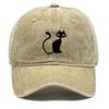 Casual Snapback Caps Cute Black Cat Hat For Man Adjustable Buckle Distressed Adjustable Sun Hat Perfect For Camping