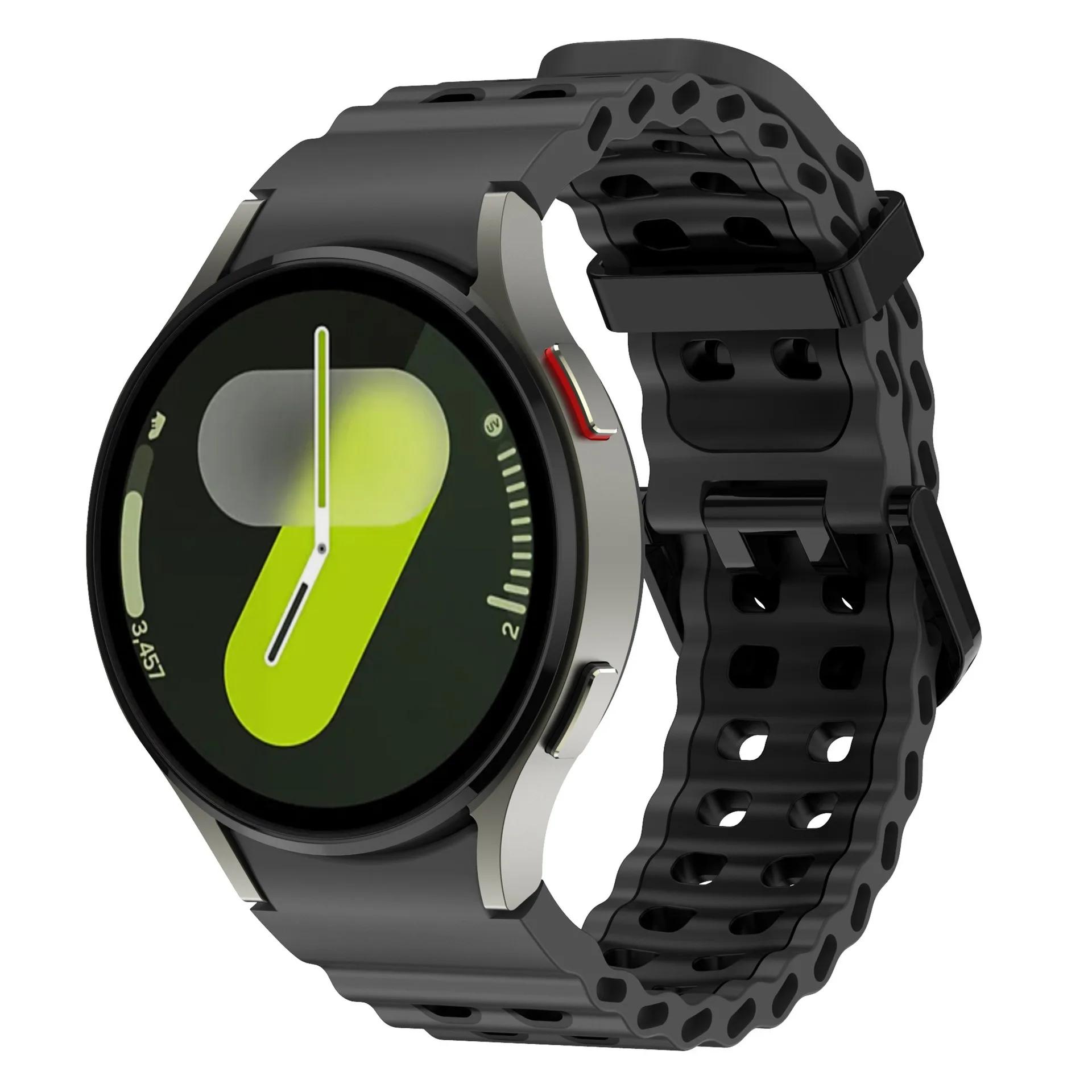 

Силиконовый ремешок без зазоров для Samsung Galaxy Watch 7 6 5 4 FE 40 мм 44 мм/4 6 Classic/5 Pro Спортивный браслет Ремешок для Galaxy Watch 7 44 мм Galaxy 5 44mm 40mm