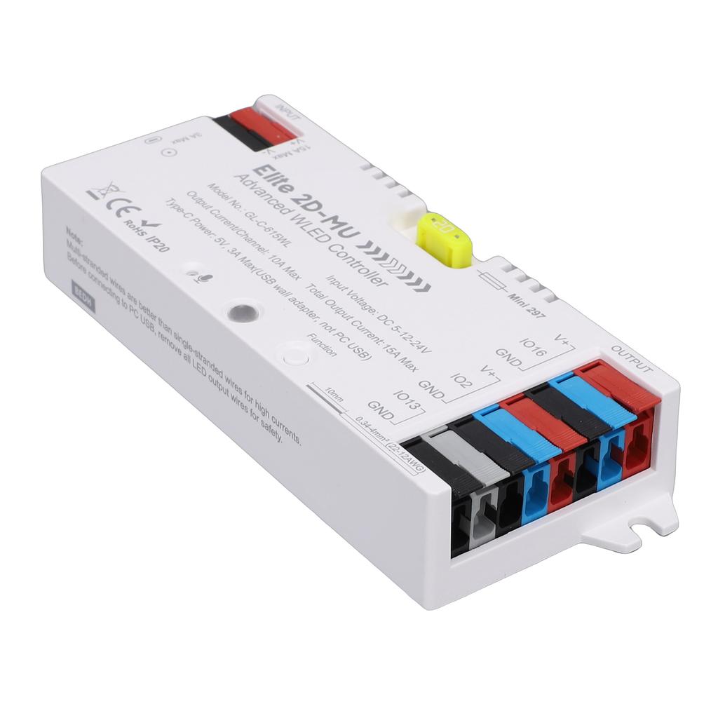 LED Strip Light Controller Over 100 Dynamic Lighting Effects Addressable RGB IC LED Strip Controller with Dynamic Mic