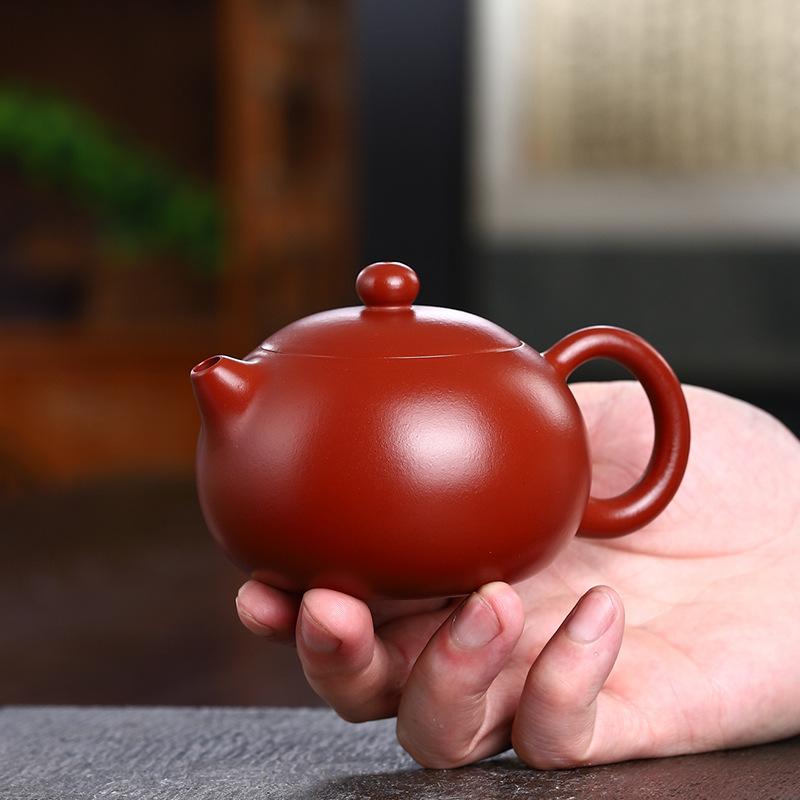 Yixing Purple Clay Pot Pure Handmade Brewing Teapot Single Pot Tea Set Dahongpao Xishi Pot LOGO Engraving
