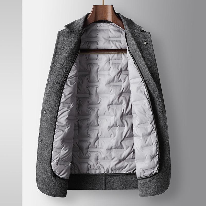 Autumn and Winter Unloading White Duck Down Wool Single West Business Warm Double-sided Wool Suit Jacket