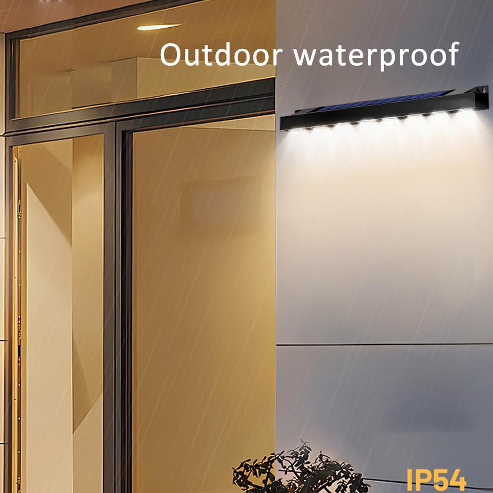 Solar Wall Lights Outdoor Wall Mounted Solar Lights Outdoor Motion Activated 8 LED Waterproof Spotlight Fixture For Courtyards