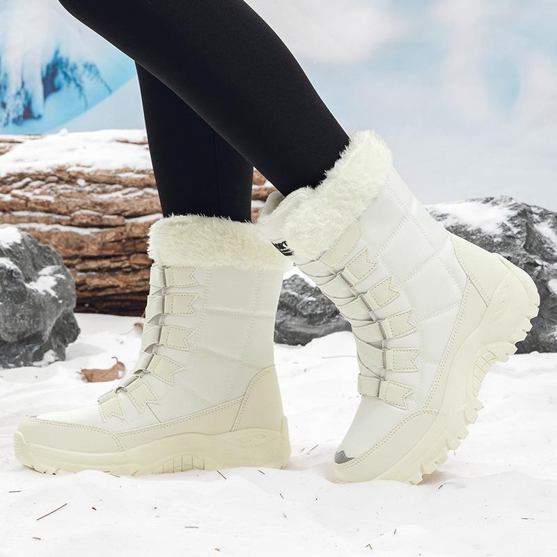 New women's winter velvet warm snow boots large size high top cotton boots thickened Northeast outdoor boots cotton shoes