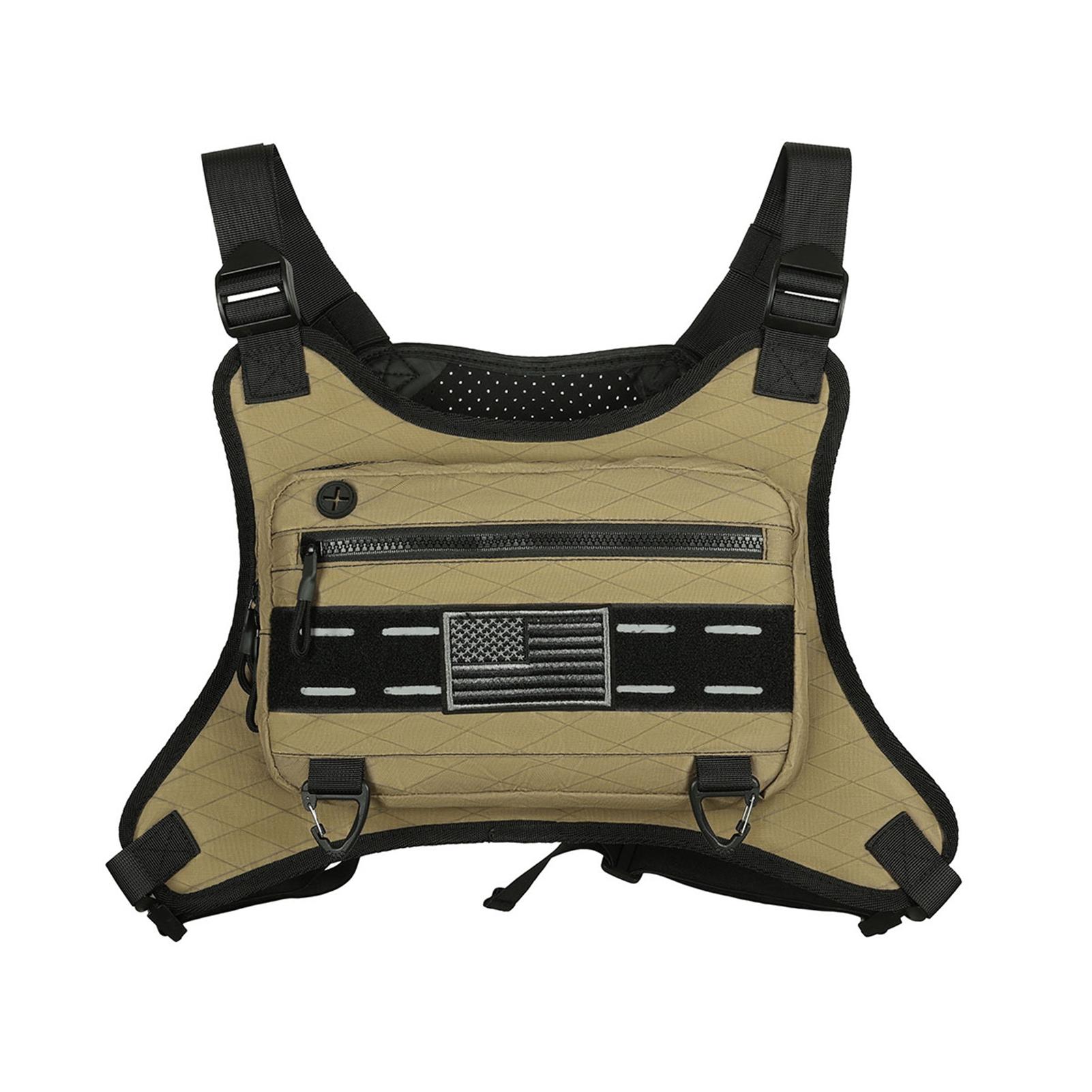 

Дышащая спортивная сумка на грудь, легкая регулируемая передняя сумка для бега хаки