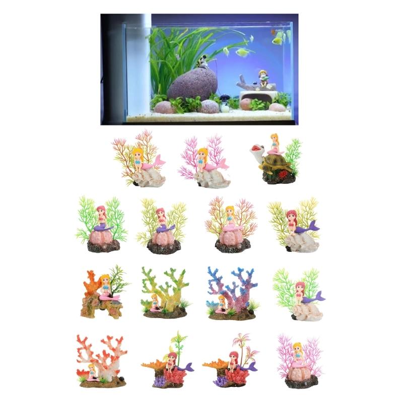 Aquariums Blond Girl Landscape Hideouts Coral Plastic Aquariums Decorations Art Crafts Terrarium Habitat Ornaments