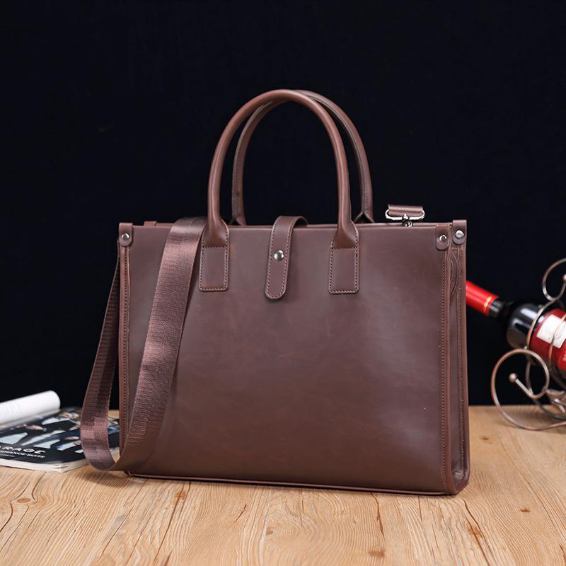 unisex genuine leather business Handbag fashi men cowhide Briefcase travel single-shoulder crossbody bag retro style handbag