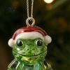 Kids Holiday Countdown Frog Advent Calendar 24 Day Box with Acrylic Ornament Christmas Tree Hanging Decor Pendants Festive Decor Collectible