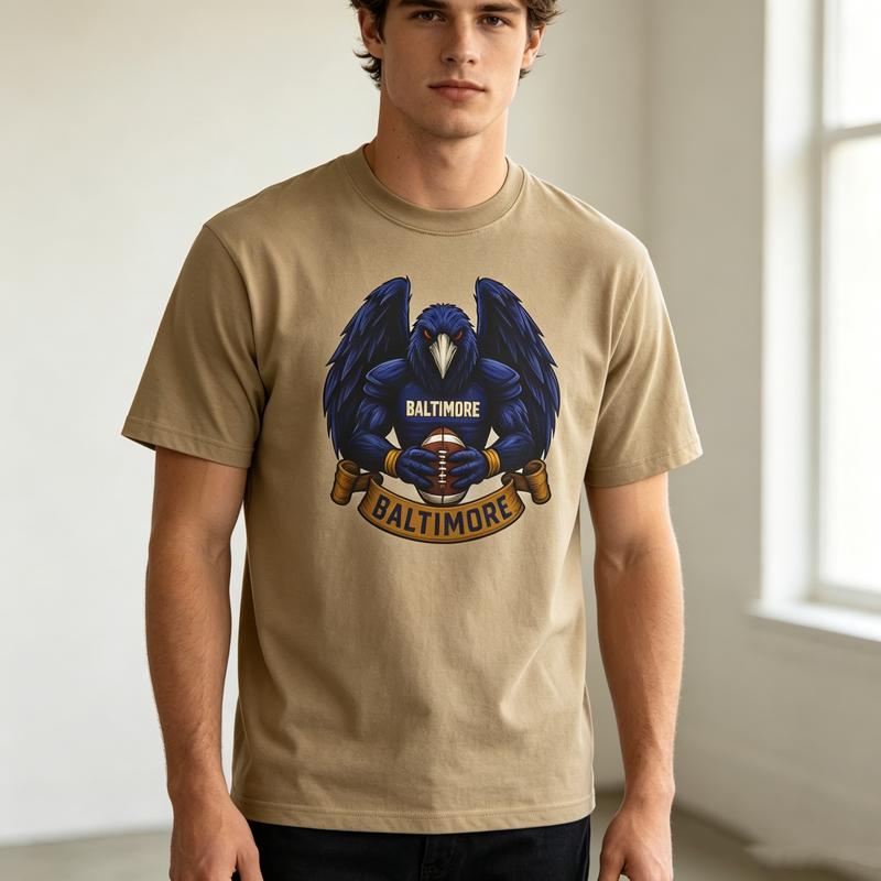 Baltimore Eagle Football Graphic T Shirt Vintage Sports Team Print Unisexs Unisexs Cotton Crew Top Harajuku Y2k Top