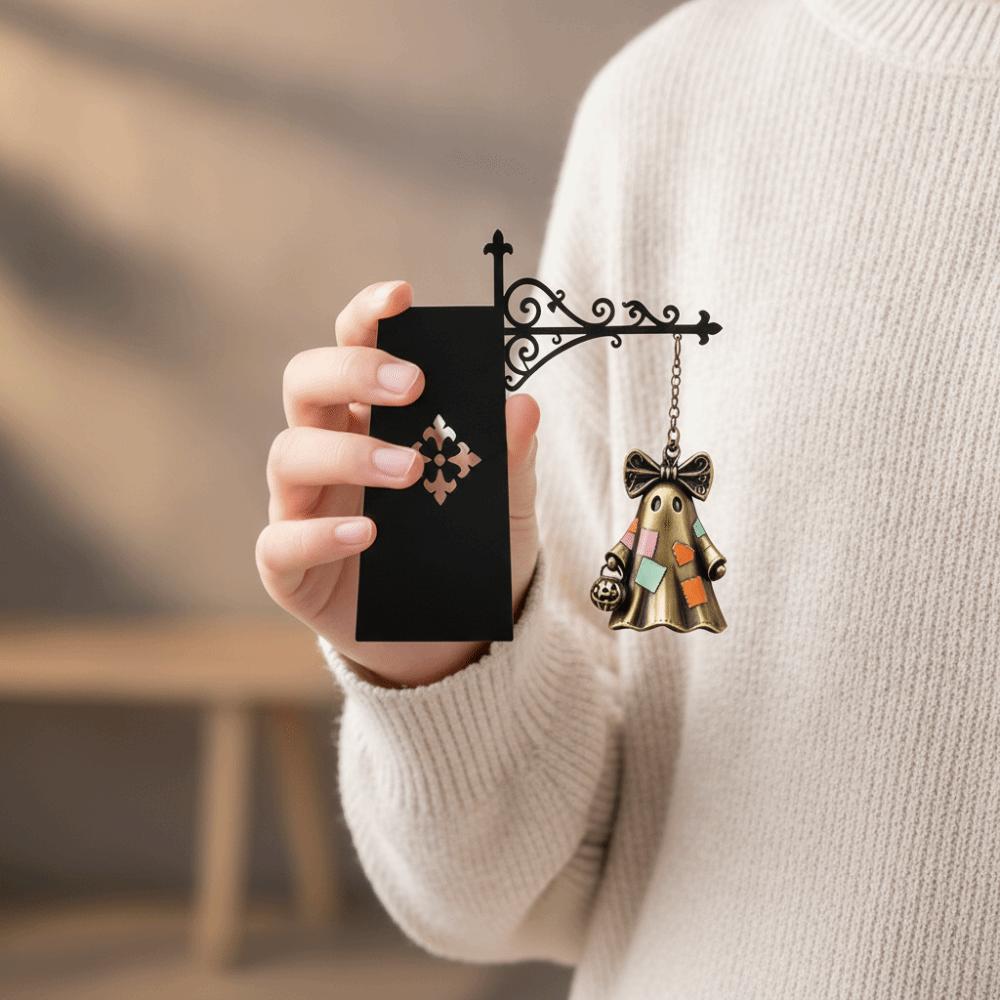 Metal Shelf Divider Patchwork Library Marker Hanging Bookmarker Ghost Bookmark Office