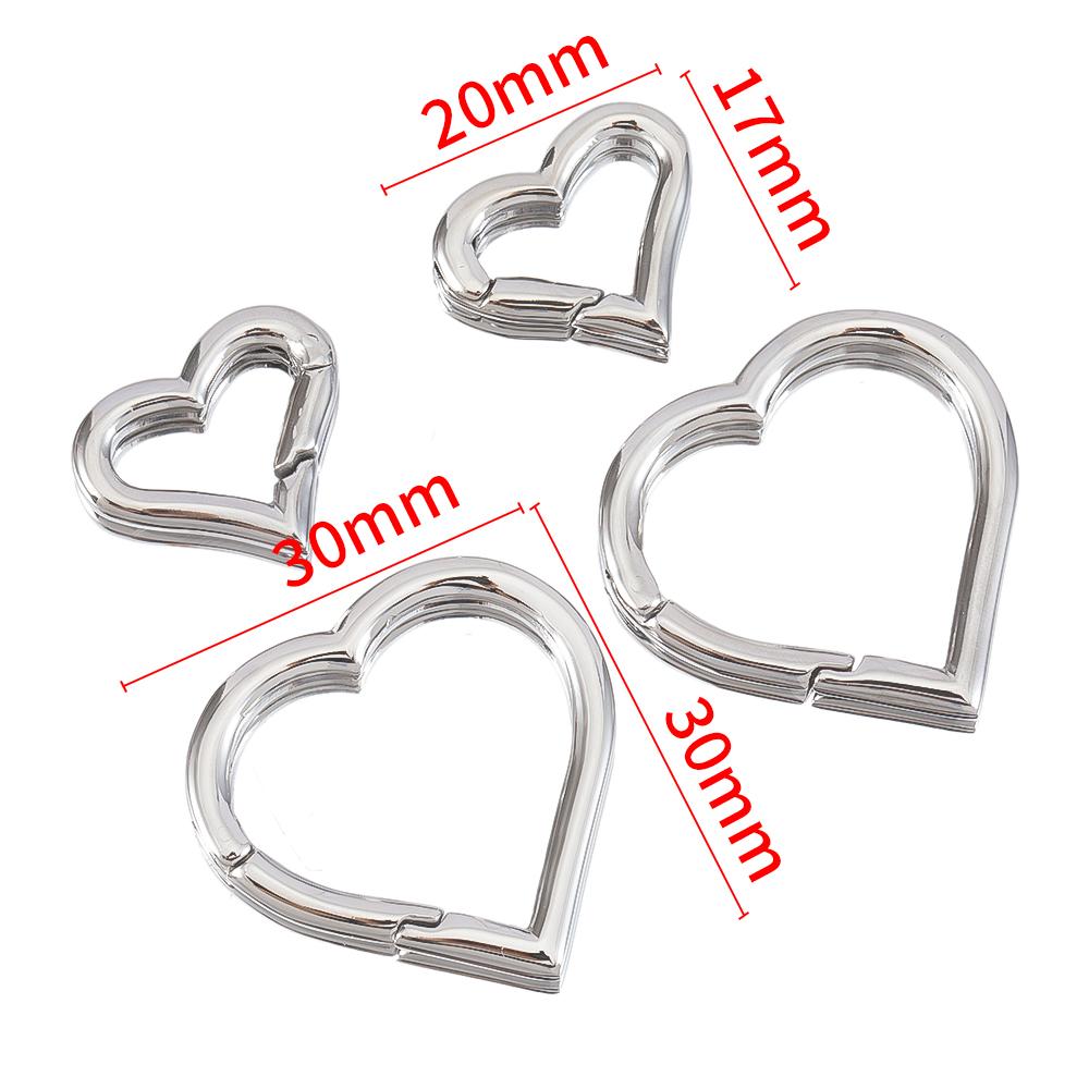 2pcs/1pc No Fade Stainless Steel Heart Spring Lobster Clasp Keychain Oval Clasps Keyring Carabiner Key Holder DIY Jewelry Making