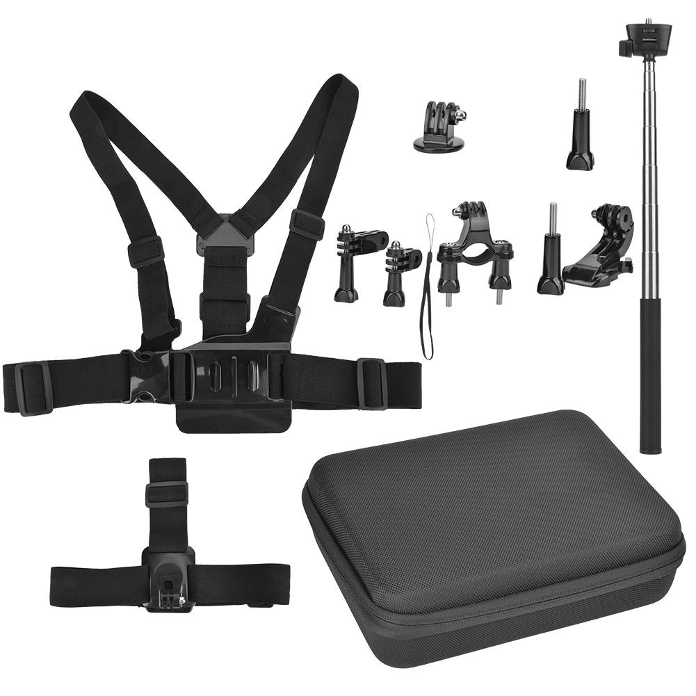 Fishine Draagbare 12-in-1 Actiecamera Gereedschapsset Accessoire Borstband Beugel Selfie Stick AT364