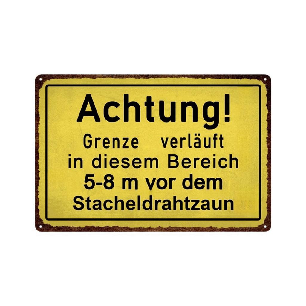 Germany HALT STÓJ Achtung Metal Sign German Warning Signs Hazardous Area Placards Vintage Plaque Plate Wall Decorative
