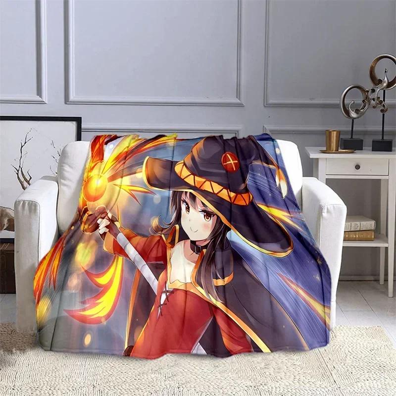 KonoSuba Gods Blessing On This Wonderful World Cartoon Megumin Soft Flannel Throw Blanket for Sofa Living Room  Warm  Cozy