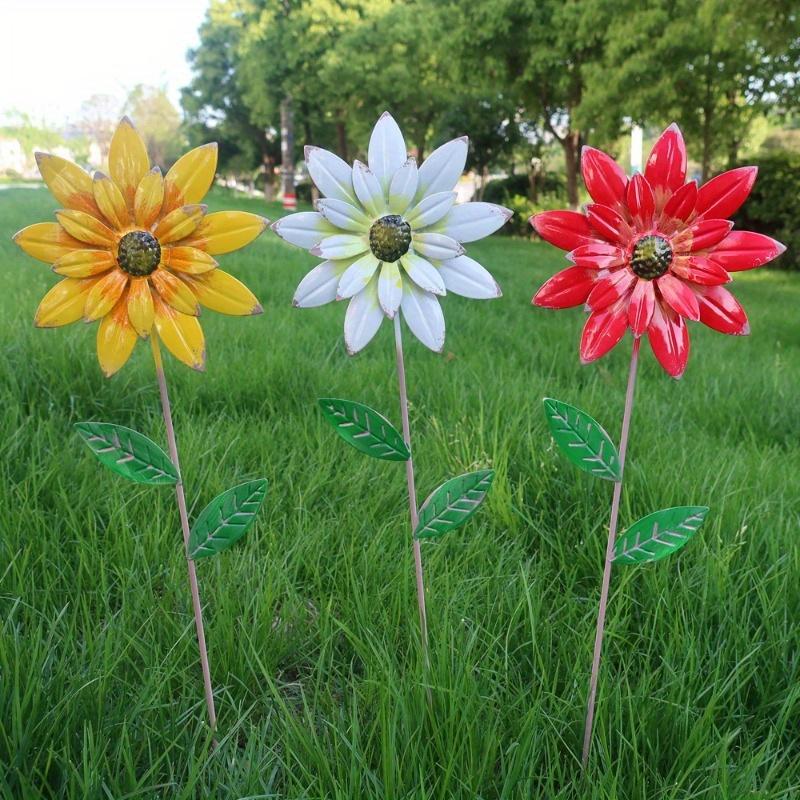 Garden Decor for Outside, Metal Flowers Decorative Garden Stakes for Decor, Yard Garden Decorations for Outdoor Lawn Porch Patio
