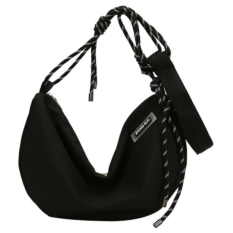 Nowe torby na ramię z nylonu, vintage, jednolity kolor, torba typu hobo, swobodna, duża pojemność, torba diagonalna, modna, uniwersalna torebka damska