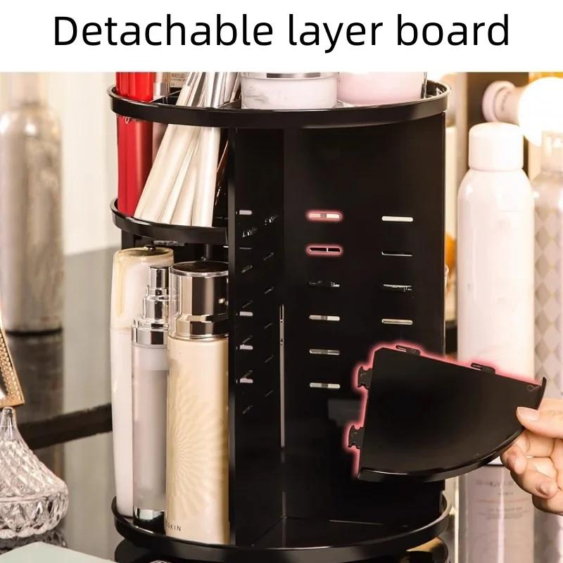 360 Großer Drehbarer Make-up-Organizer Verstellbar Langlebig Drehend Kosmetik Hautpflege Parfüm Pinsel Aufbewahrung für Badezimmer Schminktisch