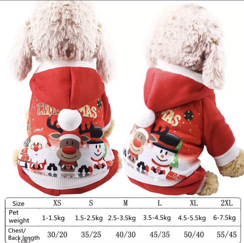 2025 Hoodies Dog Clothes Pet Cat Christmas Winter Sweatshirt Chihuahua Dog Coat Clothing Winter Pet Puppy Clothes Vest Jacket