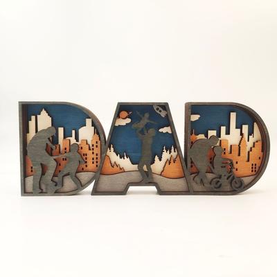 Wooden Crafts Creative Father and Mother Home Decoration Wooden Holiday Lighting Ornaments