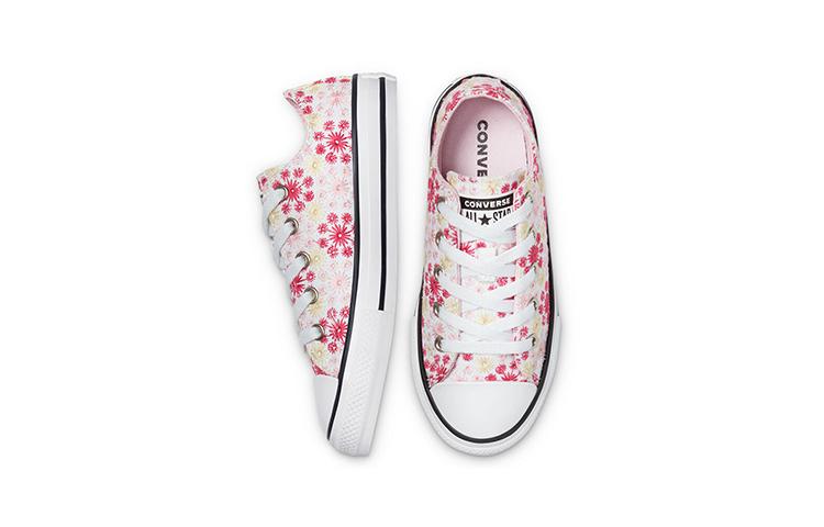 Converse Chuck Taylor All Star Low top Kids Canvas Shoes Embroidery Pink White 671287C