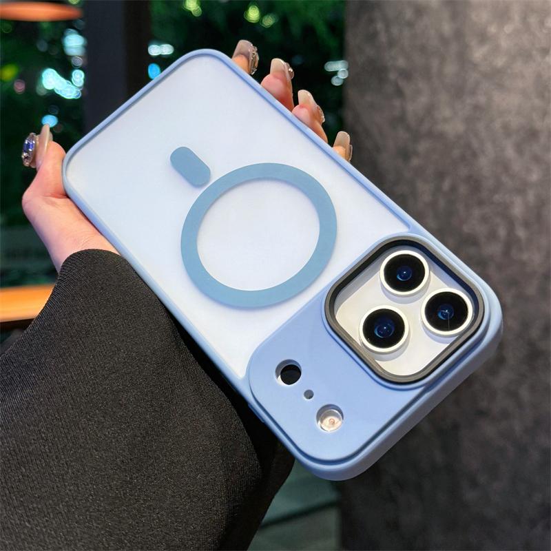 Matte Transparent Shockproof Armor Phone Case For Iphone 11 12 13 14 15 Plus 16 17 Air Pro Max Magnetic For Magsafe Bumper Cover