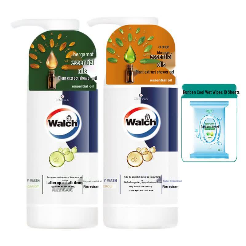 Walch Essential Oil Shower Gel Duo with Wet Wipes