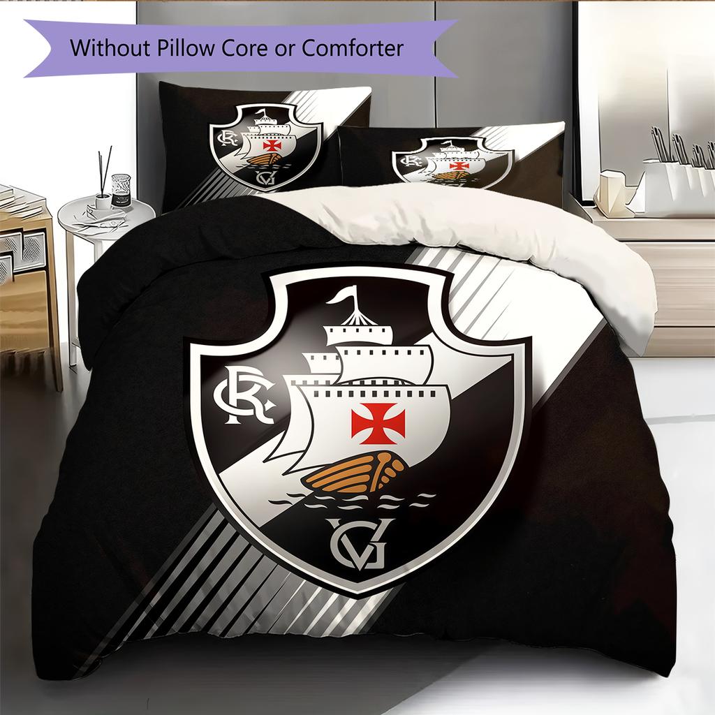 CR Vasco da Gama Pattern Bedding Home Decoration Birthday Gift (1 * duvet cover + 2 * pillowcase, without core)