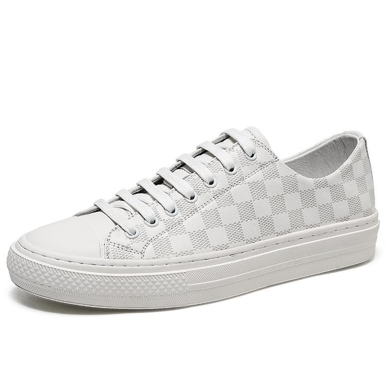 Guangzhou light luxury men's shoes fashion trendy brand printing simple and versatile casual shoes men's cowhide board shoes breathable and comfortab